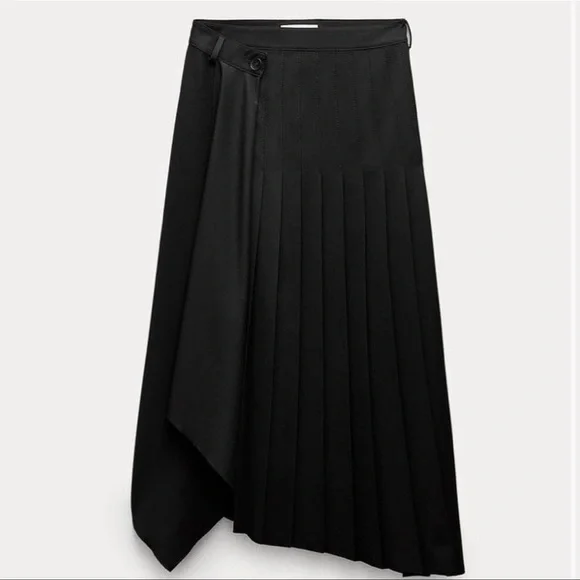 Zara Elegant Black Asymmetrical Skirt
